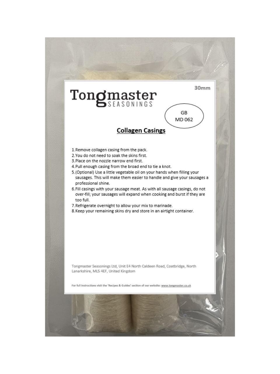 2 x 30mm Collagen Sausage Casings